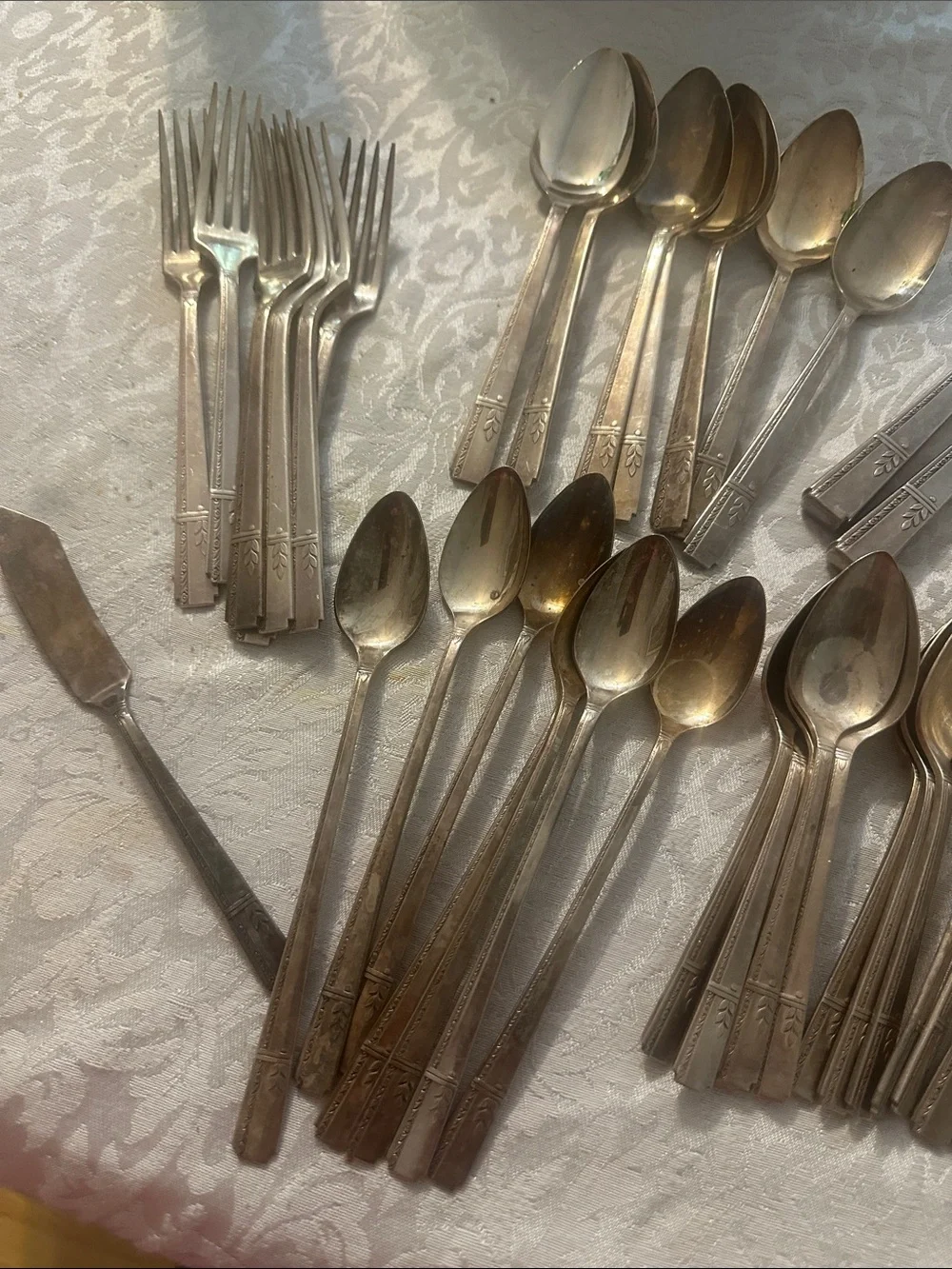 Vintage Oneida Prestige Plate Grenoble Silver plate Flatware 47 Pieces